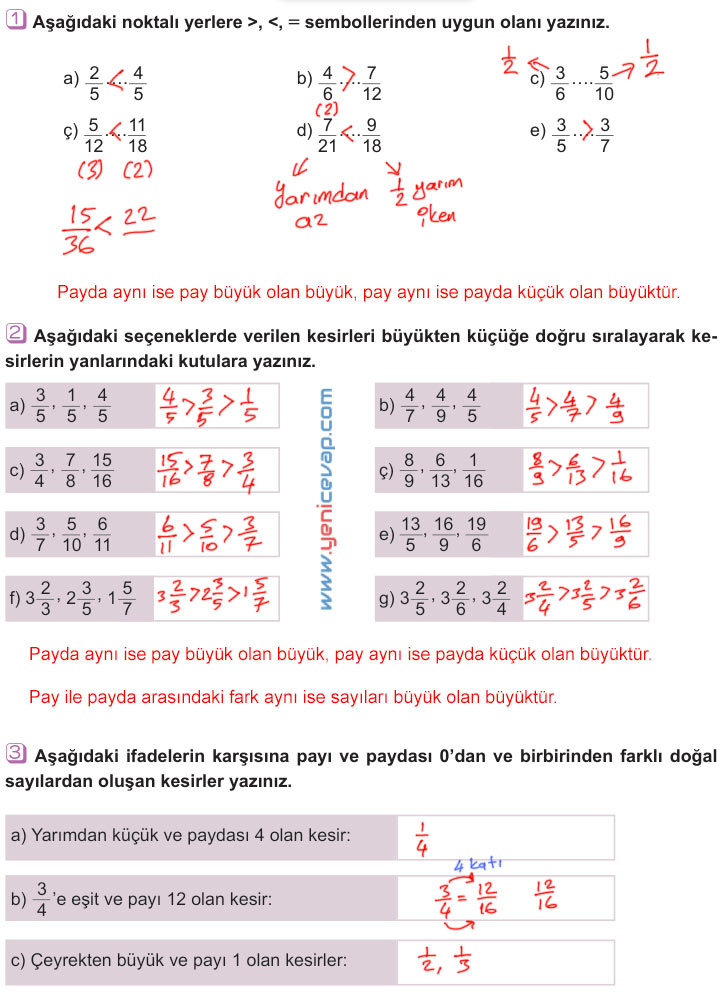 6. Sınıf Matematik Kitabı Sayfa 80 81 82 83 90 91 Cevapları Meb