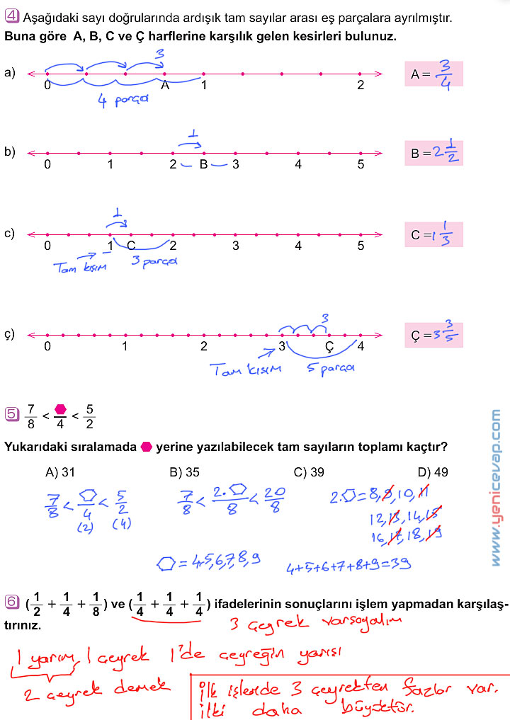 6. Sınıf Matematik Kitabı Sayfa 80 81 82 83 90 91 Cevapları Meb
