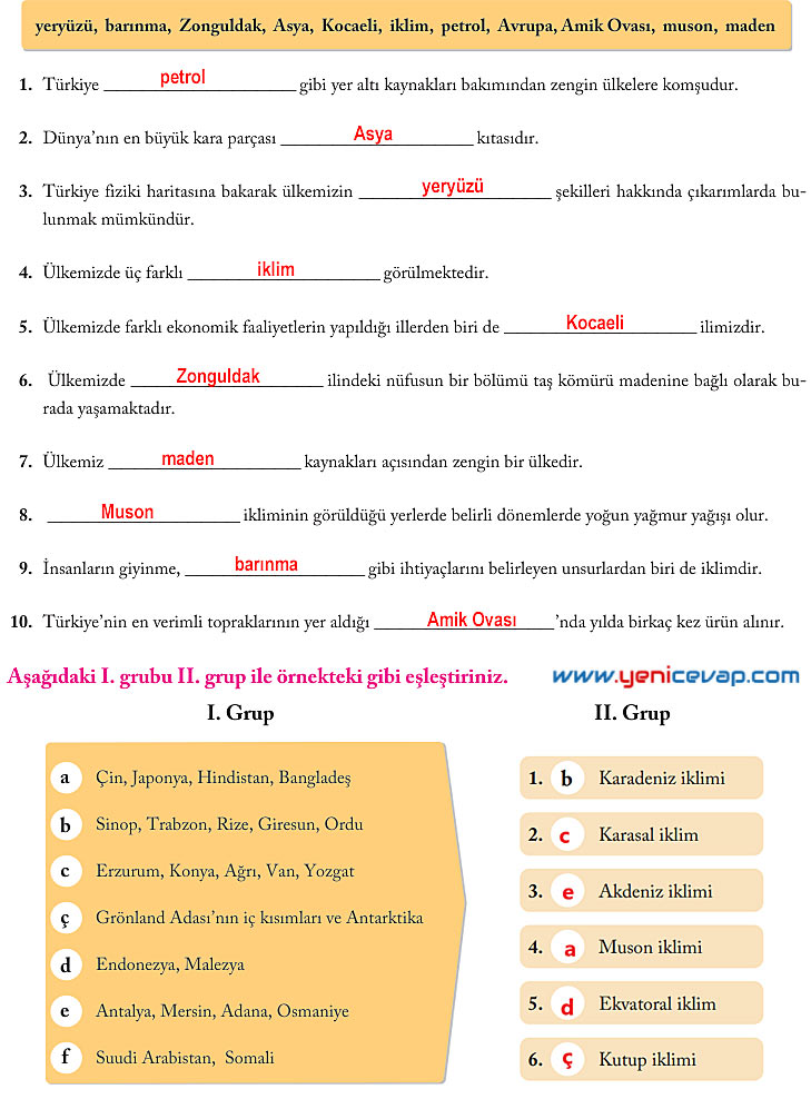6. Sınıf Sosyal Bilgiler Kitabı Sayfa 122 123 125 126 127 128 129 130 131 Cevapları Evos
