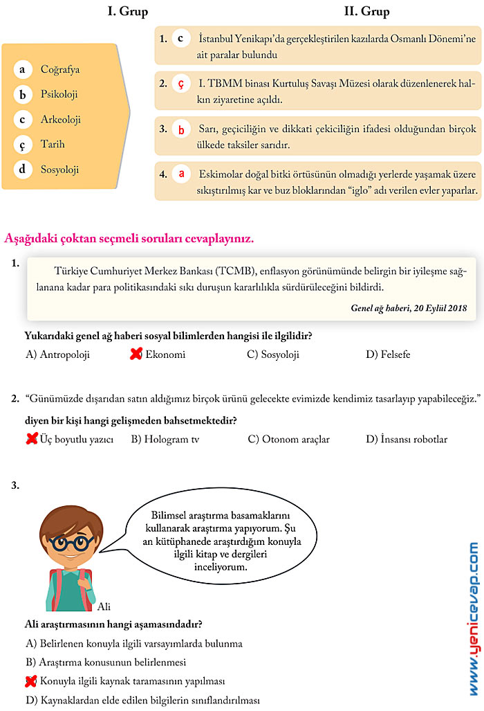 6. Sınıf Sosyal Bilgiler Kitabı Sayfa 152 153 154 155 156 157 158 159 Cevapları Evos