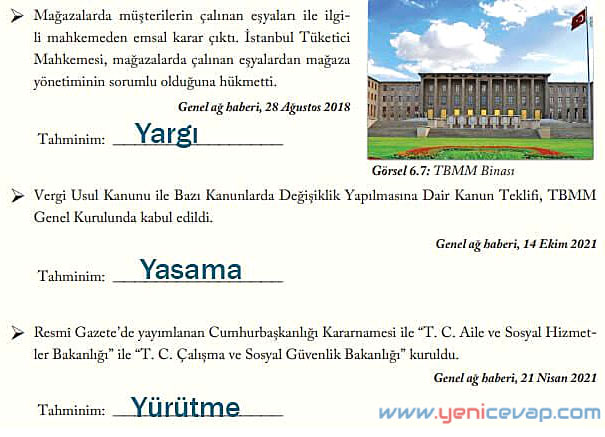 6. Sınıf Sosyal Bilgiler Kitabı Sayfa 206 207 208 209 210 211 212 213 Cevapları Evos