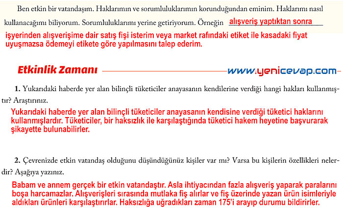 6. Sınıf Sosyal Bilgiler Kitabı Sayfa 220 221 222 223 224 225 226 227 Cevapları Evos