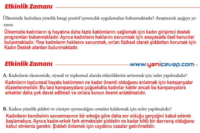 6. Sınıf Sosyal Bilgiler Kitabı Sayfa 229 230 231 232 234 235 236 237 238 Cevapları Evos