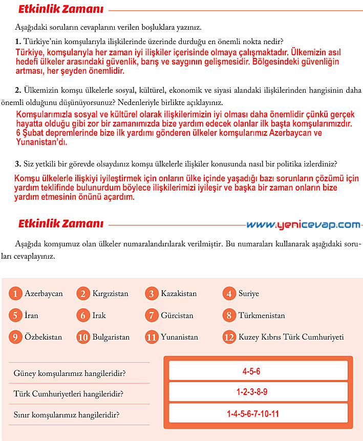 6. Sınıf Sosyal Bilgiler Kitabı Sayfa 250 253 254 255 256 257 259 262 263 Cevapları Evos