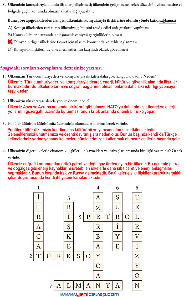 6. Sınıf Sosyal Bilgiler Kitabı Sayfa 273 274 275 276 277 Cevapları Evos
