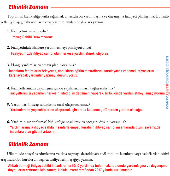 6. Sınıf Sosyal Bilgiler Kitabı Sayfa 28 29 30 32 33 34 Cevapları Evos