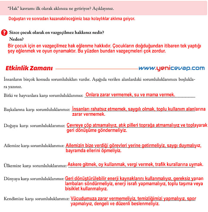 6. Sınıf Sosyal Bilgiler Kitabı Sayfa 28 29 30 32 33 34 Cevapları Evos