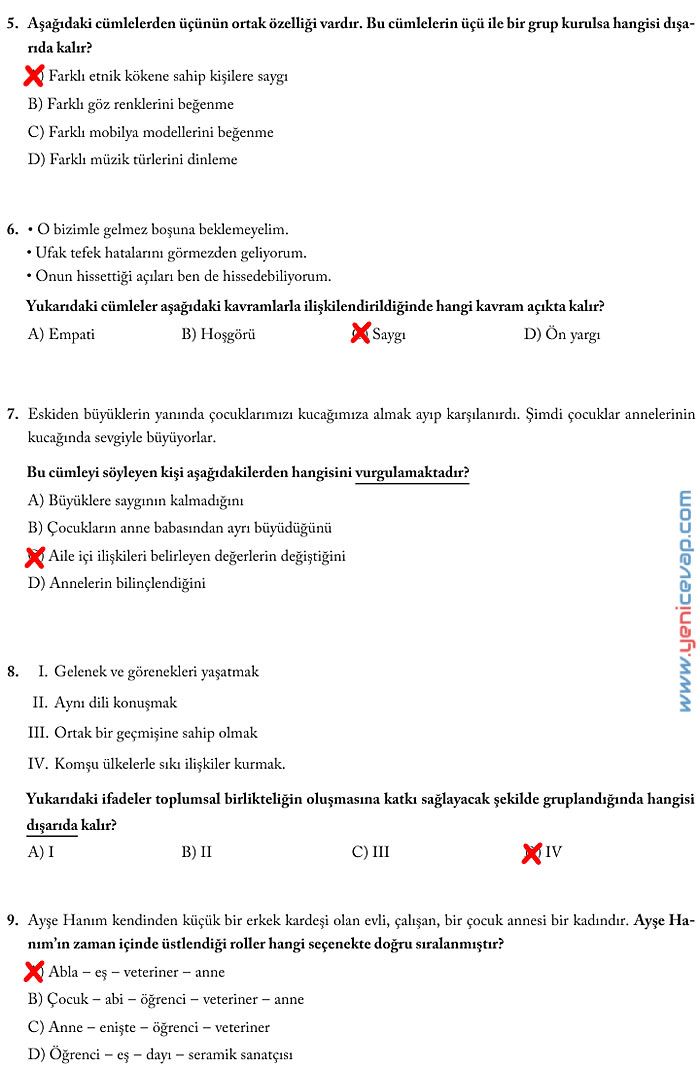 6. Sınıf Sosyal Bilgiler Kitabı Sayfa 35 36 37 40 41 42 43 44 Cevapları Evos