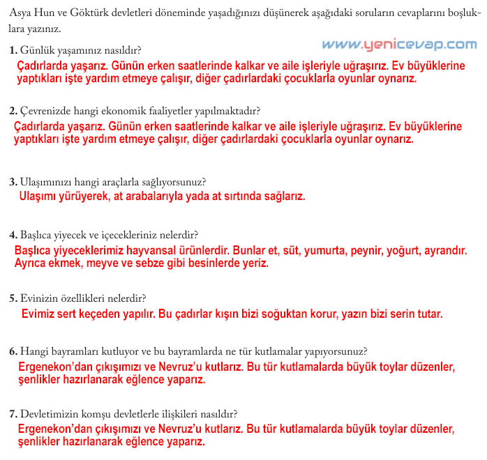 6. Sınıf Sosyal Bilgiler Kitabı Sayfa 45 46 47 48 50 51 52 53 Cevapları Evos