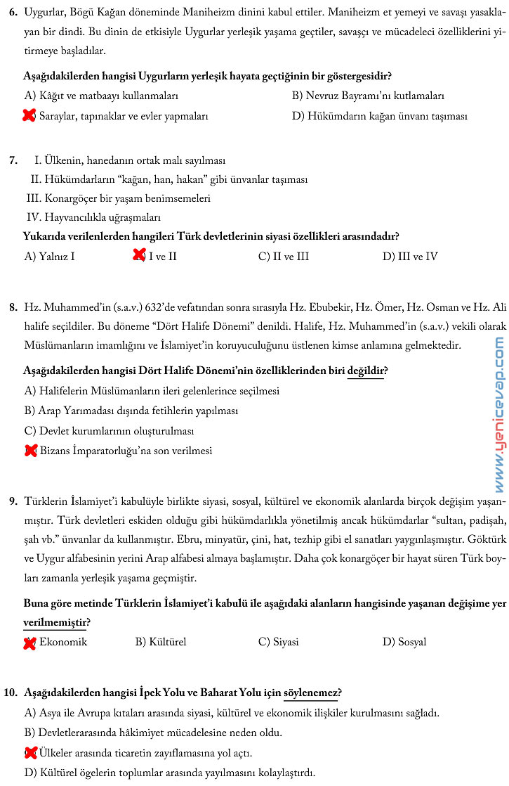 6. Sınıf Sosyal Bilgiler Kitabı Sayfa 88 89 90 91 92 93 Cevapları Evos