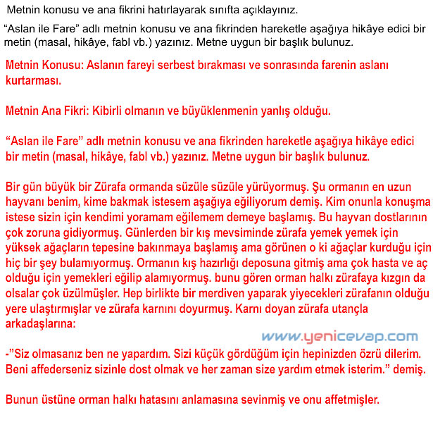 6. Sınıf Türkçe Kitabı Sayfa 126 127 128 129 130 Cevapları Meb