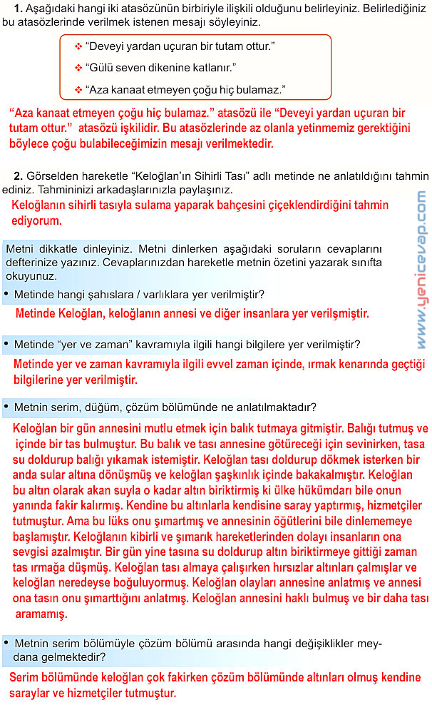 6. Sınıf Türkçe Kitabı Sayfa 126 127 128 129 130 Cevapları Meb