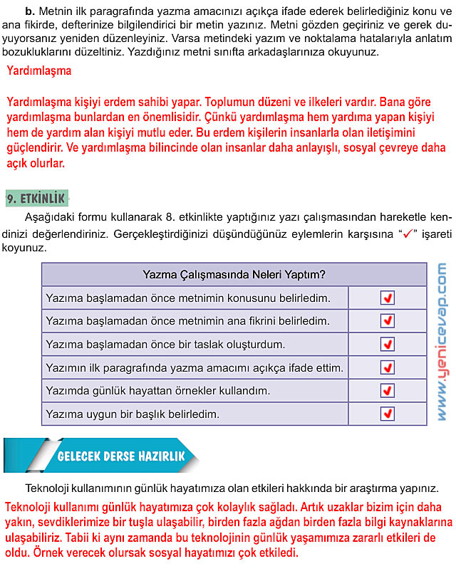 6. Sınıf Türkçe Kitabı Sayfa 126 127 128 129 130 Cevapları Meb