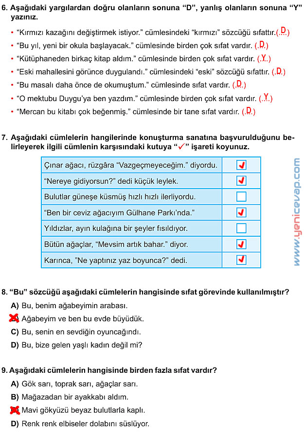 6. Sınıf Türkçe Kitabı Sayfa 132 133 134 136 138 Cevapları Meb