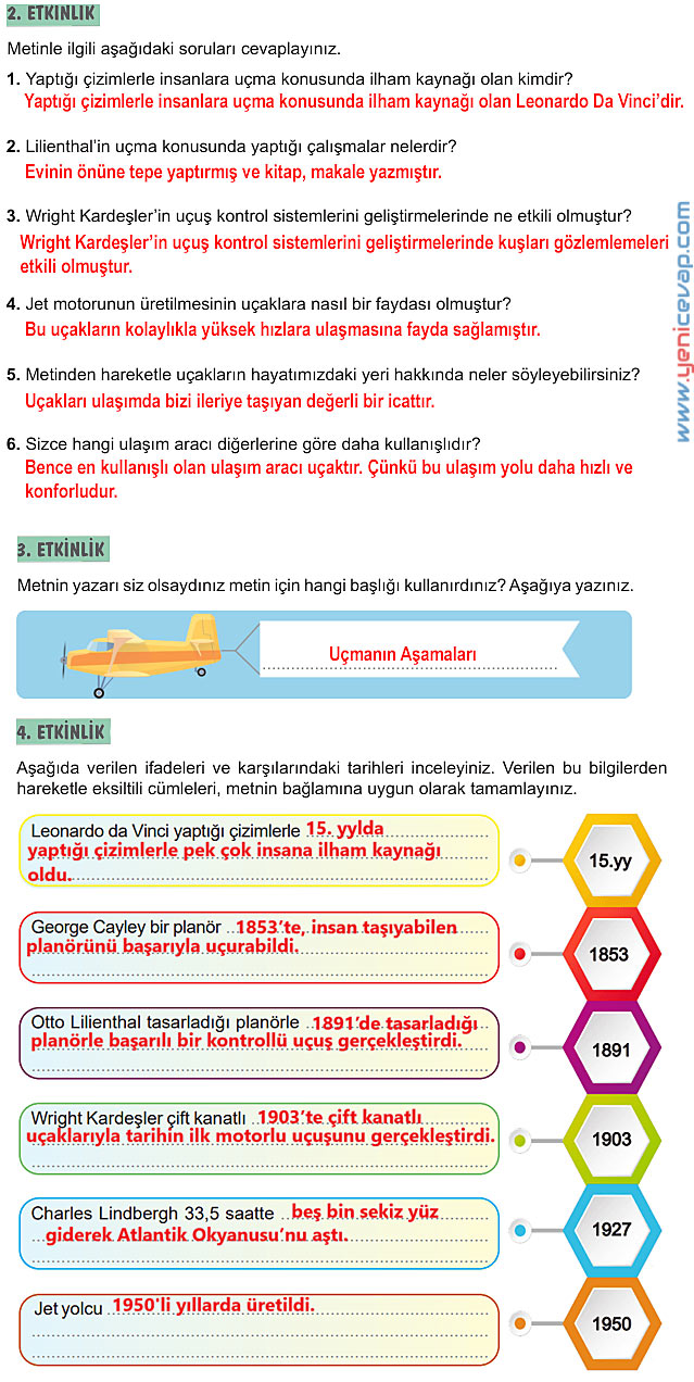 6. Sınıf Türkçe Kitabı Sayfa 146 147 148 149 152 Cevapları Meb