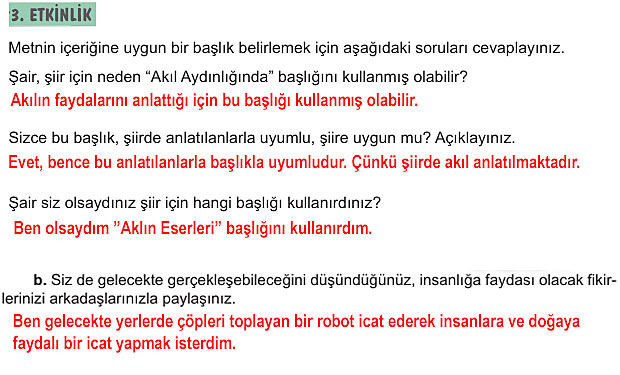 6. Sınıf Türkçe Kitabı Sayfa 158 159 160 162 163 Cevapları Meb