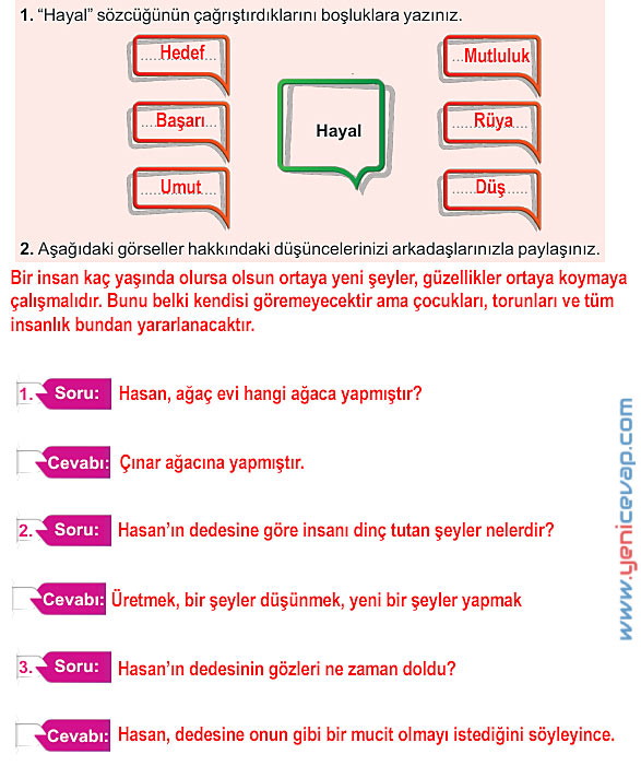 6. Sınıf Türkçe Kitabı Sayfa 164 166 169 171 172 Cevapları Meb
