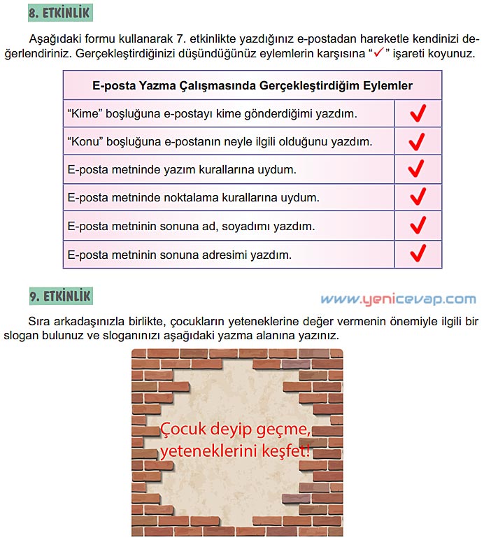 6. Sınıf Türkçe Kitabı Sayfa 173 174 176 177 178 Cevapları Meb