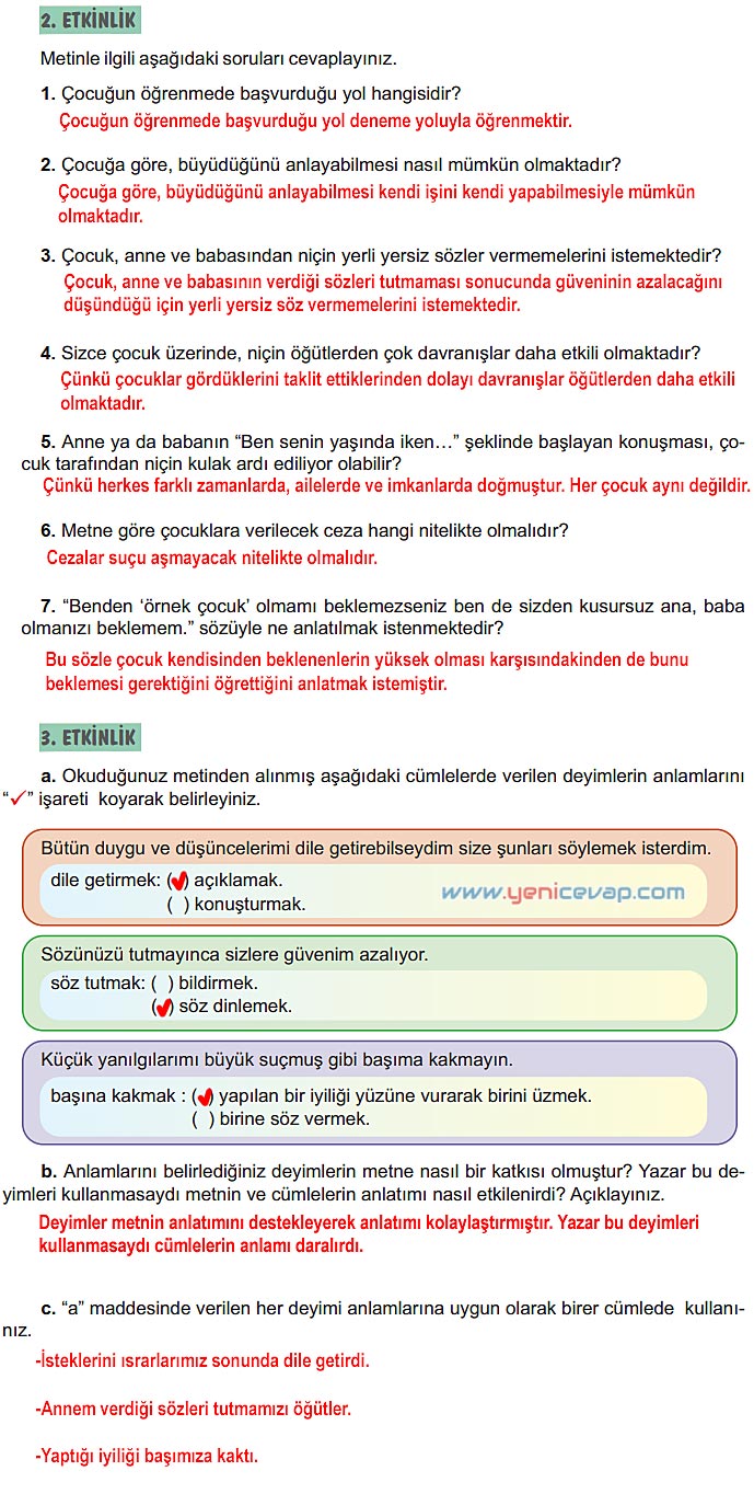 6. Sınıf Türkçe Kitabı Sayfa 173 174 176 177 178 Cevapları Meb