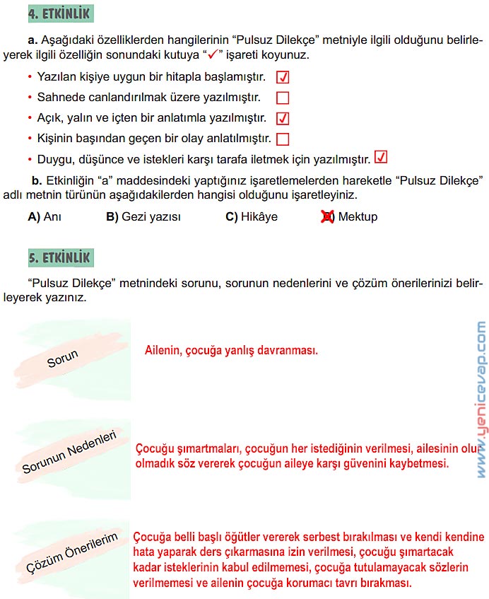 6. Sınıf Türkçe Kitabı Sayfa 173 174 176 177 178 Cevapları Meb
