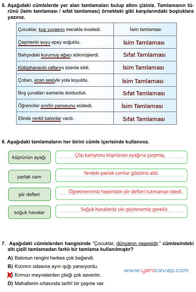 6. Sınıf Türkçe Kitabı Sayfa 196 197 198 200 201 202 Cevapları Meb