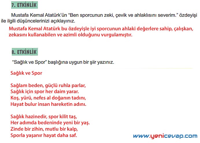 6. Sınıf Türkçe Kitabı Sayfa 203 204 205 206 207 210 Cevapları Meb