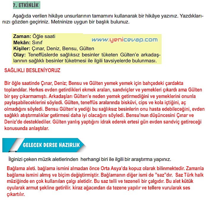 6. Sınıf Türkçe Kitabı Sayfa 227 229 230 231 232 Cevapları Meb