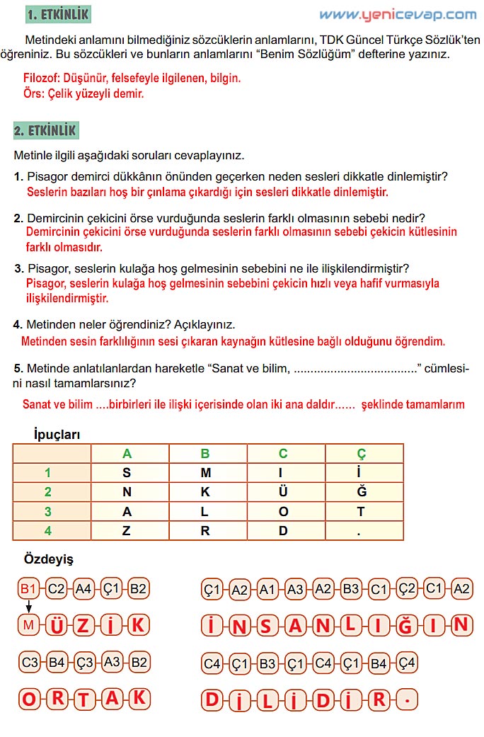 6. Sınıf Türkçe Kitabı Sayfa 234 235 236 237 242 243 Cevapları Meb