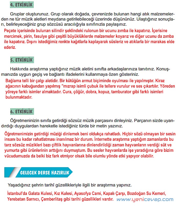 6. Sınıf Türkçe Kitabı Sayfa 234 235 236 237 242 243 Cevapları Meb