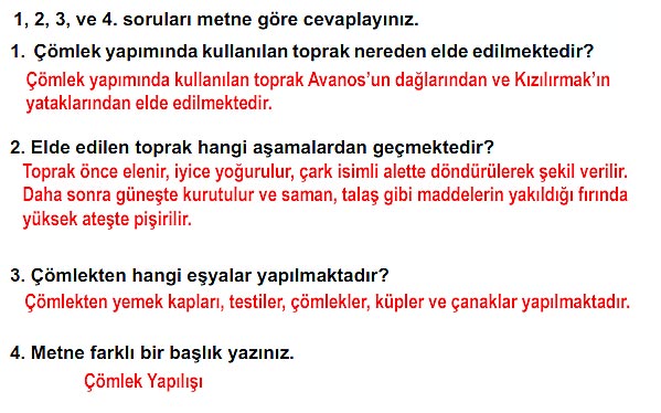 6. Sınıf Türkçe Kitabı Sayfa 257 260 261 262 Cevapları Meb
