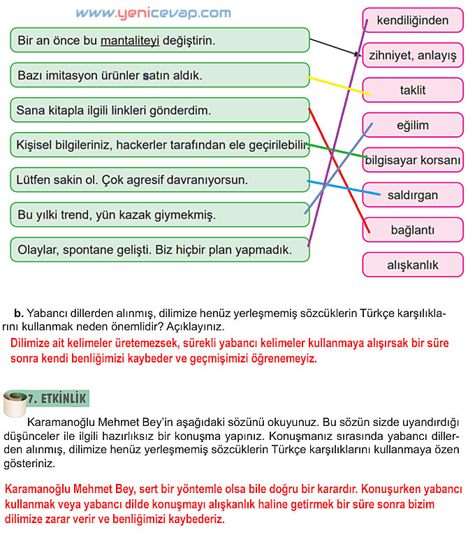 6. Sınıf Türkçe Kitabı Sayfa 36 37 38 39 42 Cevapları Meb
