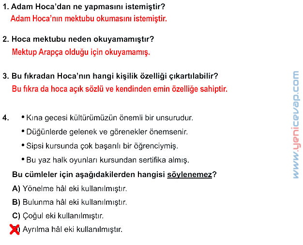 6. Sınıf Türkçe Kitabı Sayfa 36 37 38 39 42 Cevapları Meb