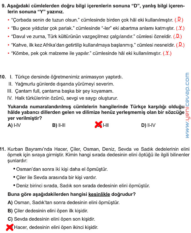 6. Sınıf Türkçe Kitabı Sayfa 43 44 46 47 48 49 Cevapları Meb