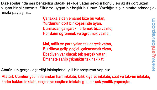 6. Sınıf Türkçe Kitabı Sayfa 50 51 52 54 55 56 57 Cevapları Meb