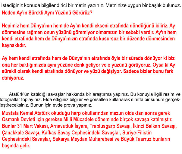 6. Sınıf Türkçe Kitabı Sayfa 58 62 63 64 65 66 Cevapları Meb
