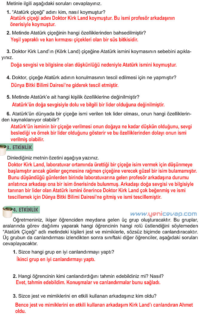 6. Sınıf Türkçe Kitabı Sayfa 67 68 69 70 72 Cevapları Meb