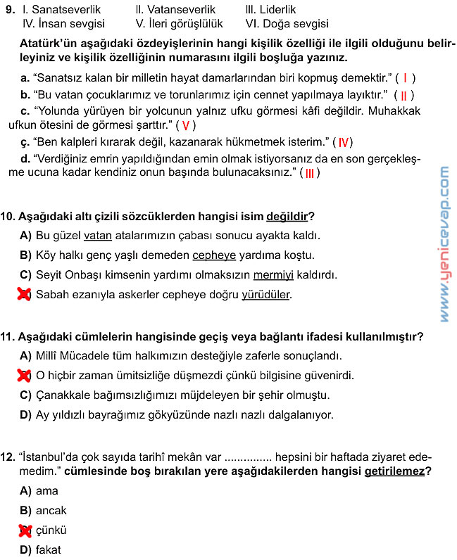 6. Sınıf Türkçe Kitabı Sayfa 73 74 78 79 80 Cevapları Meb