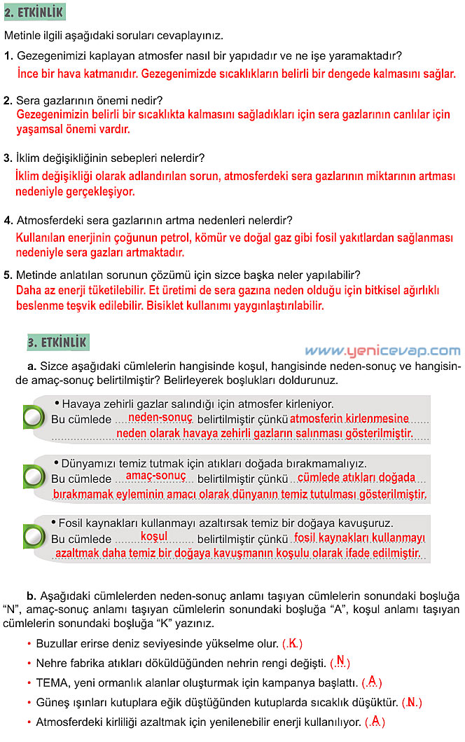 6. Sınıf Türkçe Kitabı Sayfa 73 74 78 79 80 Cevapları Meb