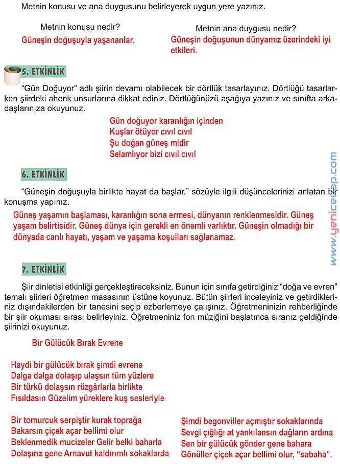 6. Sınıf Türkçe Kitabı Sayfa 90 91 92 93 94 Cevapları Meb
