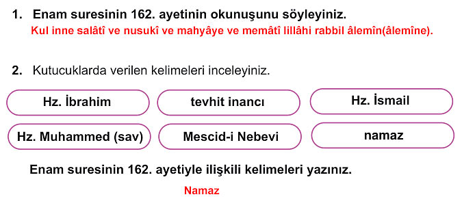 7. Sınıf Din Kültürü Kitabı Sayfa 61 64 65 66 67 Cevapları Meb