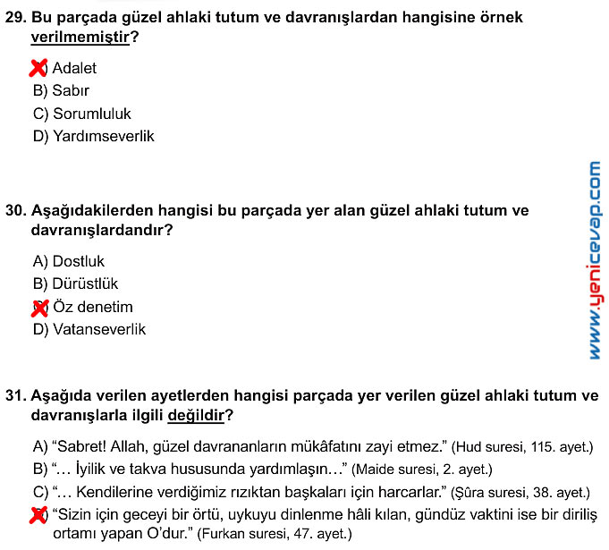 7. Sınıf Din Kültürü Kitabı Sayfa 92 93 94 95 96 97 98 99 Cevapları Meb
