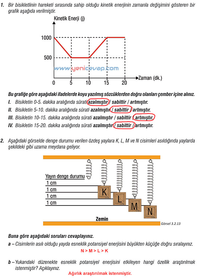 7. Sınıf Fen Bilimleri Kitabı Sayfa 80 82 83 84 85 86 87 88 Cevapları Meb