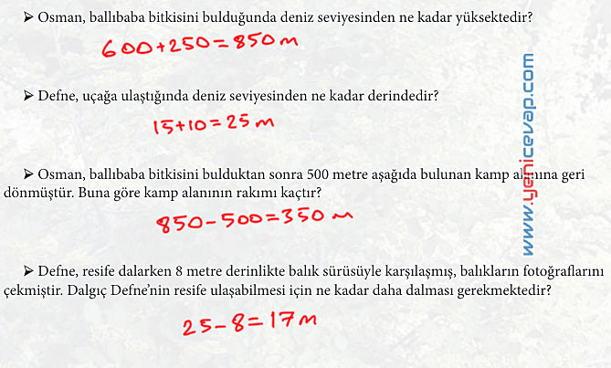 7. Sınıf Matematik Kitabı Sayfa 12 13 17 19 20 21 Cevapları Meb