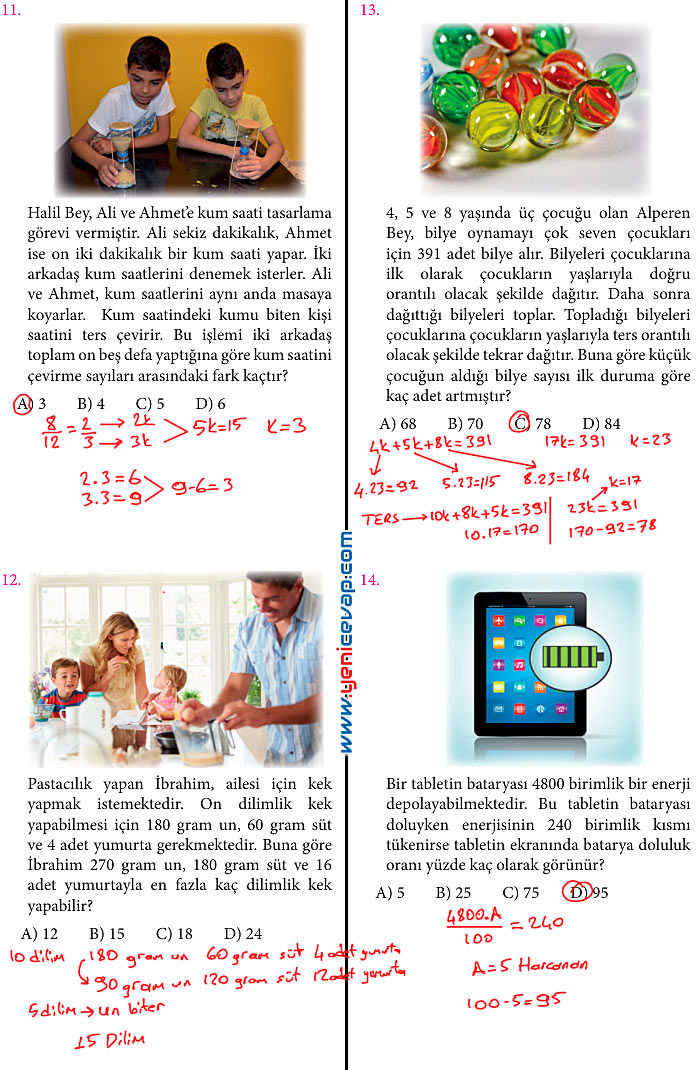 7. Sınıf Matematik Kitabı Sayfa 143 144 145 146 147 148 150 Cevapları Meb