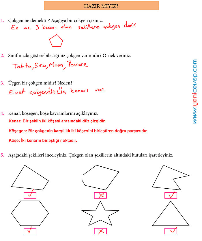 7. Sınıf Matematik Kitabı Sayfa 154 155 156 163 164 165 166 Cevapları Meb