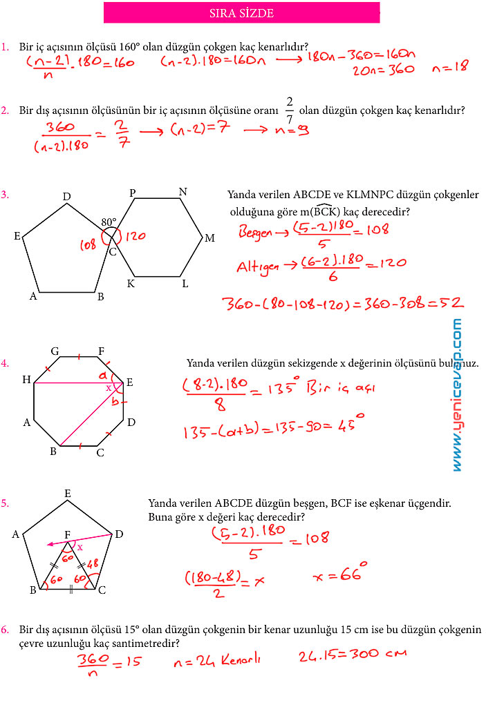 7. Sınıf Matematik Kitabı Sayfa 172 173 177 178 188 189 190 Cevapları Meb