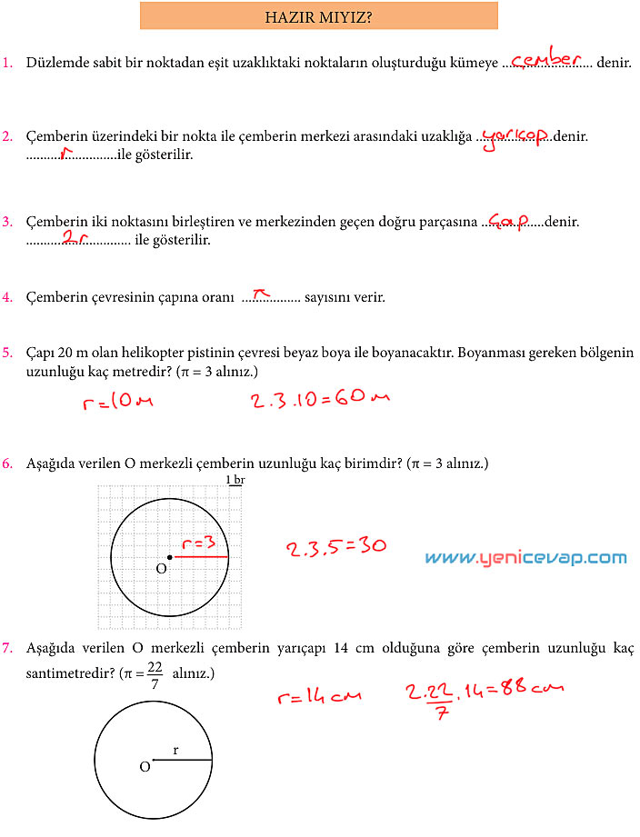 7. Sınıf Matematik Kitabı Sayfa 200 201 202 207 208 209 Cevapları Meb