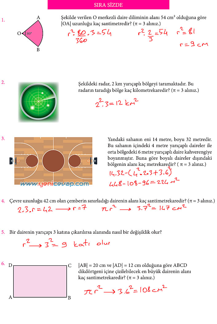 7. Sınıf Matematik Kitabı Sayfa 215 216 220 221 222 223 224 Cevapları Meb
