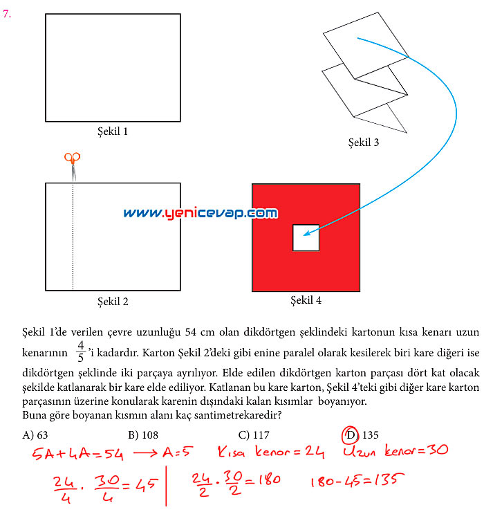 7. Sınıf Matematik Kitabı Sayfa 225 226 227 230 235 239 240 Cevapları Meb