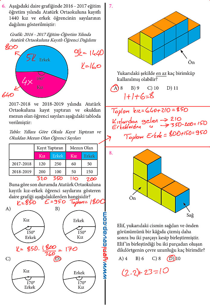 7. Sınıf Matematik Kitabı Sayfa 261 262 263 264 265 Cevapları Meb